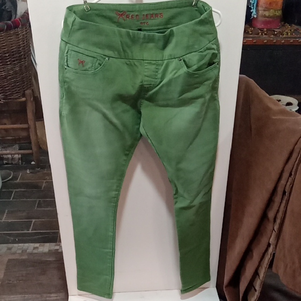 (283) Green Straight Leg Women’s Jeans